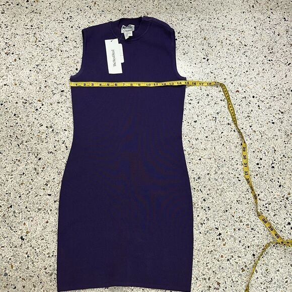 Angelo Tarlazzi purple eggplant mini dress knit 40 US 8 - Picture 2 of 5